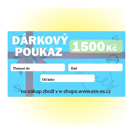 Dárkový poukaz 1500 Kč